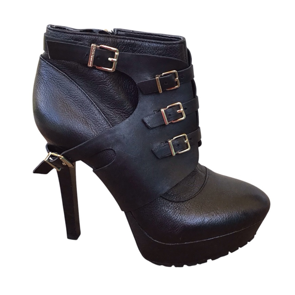 Bcbg Generation Welsh Black Leather Platform Ankl… - image 3